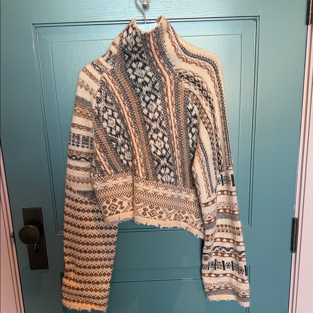 rag & bone Fair Isle Sweater - Cream and Brown - Picture 5 of 6
